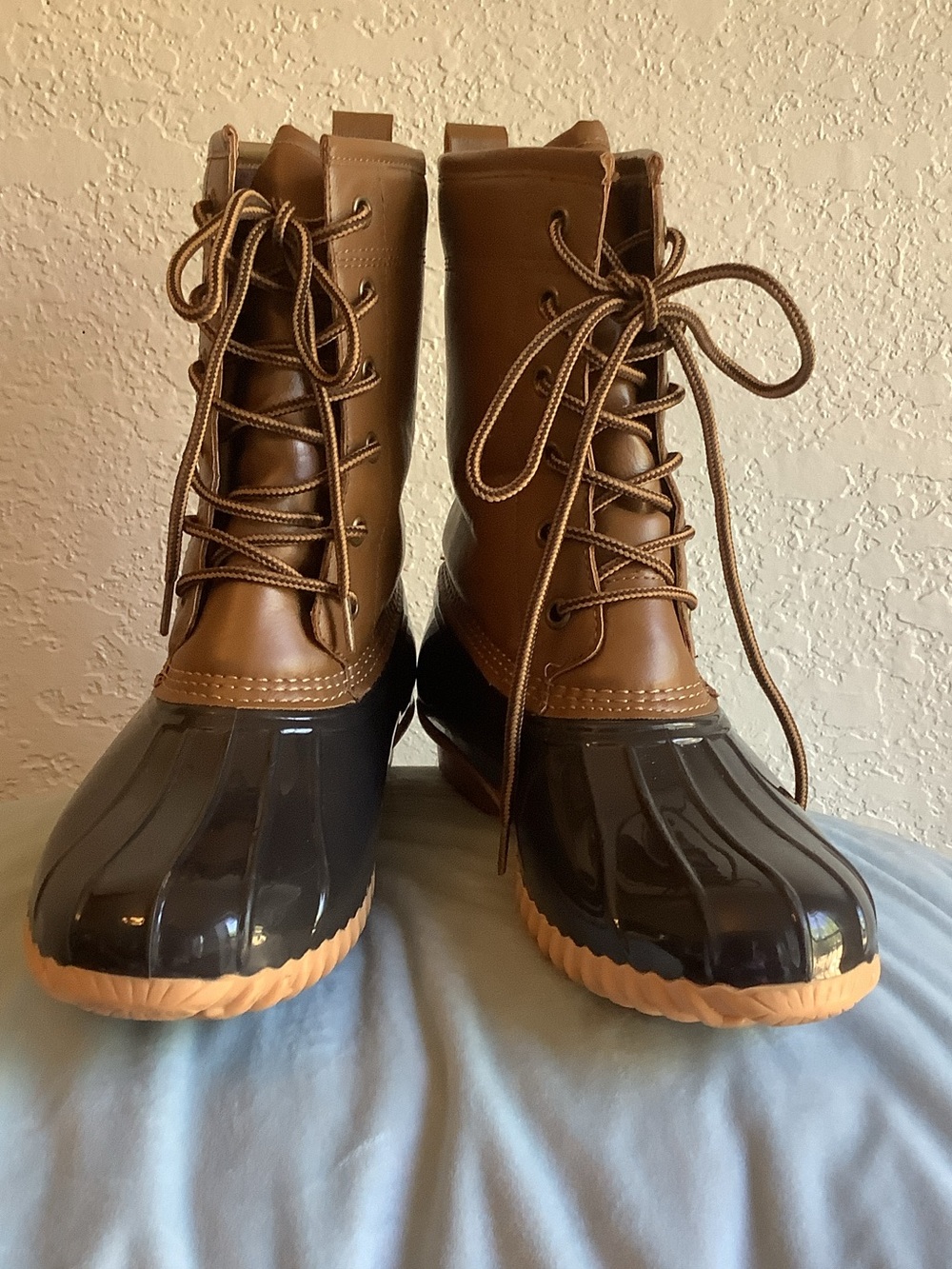 Sporto Brown and Black Lace-Up Waterproof Boots with Tan Sole